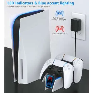 OIVO PS5 Controller Charger Station with LED Indicators