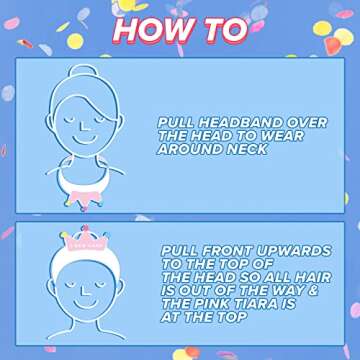 I DEW CARE Face Wash Headband - Pink Tiara | Adorable Design, Perfect for Washing & Cleansing, Makeup and Spa, Bath, Skincare, Quick Dry, Soft & Fuzzy, Non Slip, Reusable, Teen Girls Stuff