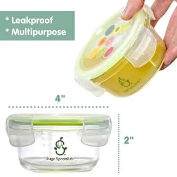 Sage Spoonfuls Durable Leakproof Baby Food Containers
