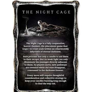 The Night Cage by Smirk and Dagger, a Spooky Cooperative Strategy Game, 1-5 Players Lost in a Dark Maze with only a Candle, Fun Horror Themed Tile Laying and Perfect for Game Night, Adults, Teens 14+