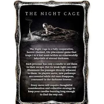 The Night Cage by Smirk and Dagger, a Spooky Cooperative Strategy Game, 1-5 Players Lost in a Dark Maze with only a Candle, Fun Horror Themed Tile Laying and Perfect for Game Night, Adults, Teens 14+