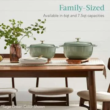 6 Quart Enamel Cast-Iron Round Dutch Oven - Blue