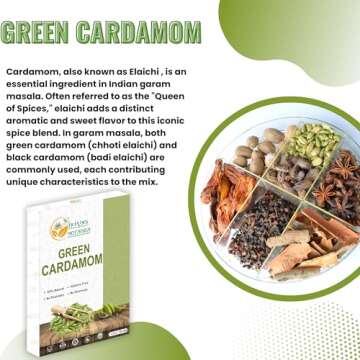 Herbs Botanica Green Cardamom Pods Whole 7-8mm size Elaichi for Culinary Delights and Aromatic Infus...