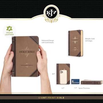 Giant Print KJV Bible - Faux Leather Edition for Easy Reading