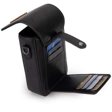 Wrangler Mini Crossbody Bags for Women Cell Phone Purse Crossbody Western Cellphone Wallet Bag with Credit Card Slots WG118-204BK