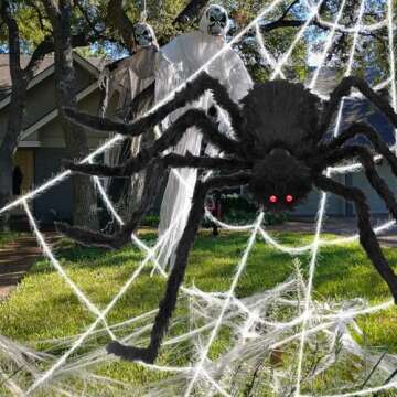 200" Spider Web and 60" Giant Spider for Halloween