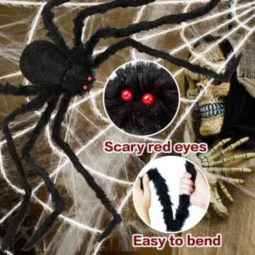 200" Spider Web and 60" Giant Spider for Halloween