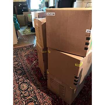 Tag-A-Room Pack and Move Kit - 525 Color-Coded Moving Labels, Door IDs, Tape Gun Dispenser, 6 Rolls of Packaging Tape, Dual-Tip Permanent Marker - Organize Your Move with Ease
