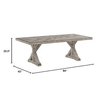 Signature Design by Ashley Beachcroft Modern Farmhouse Outdoor Dining Table with Porcelain Top, Beige