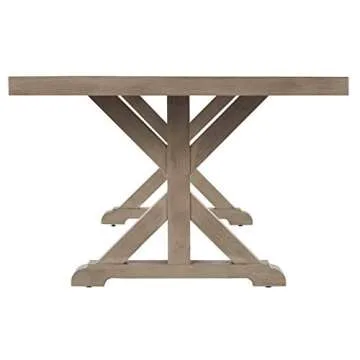 Signature Design by Ashley Beachcroft Modern Farmhouse Outdoor Dining Table with Porcelain Top, Beige