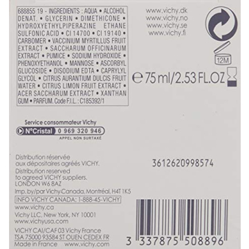 Vichy Mineral Double Glow Peel Face Mask with Exfoliating AHA Fruit Acids, Oil-Free Face Mask to Refine and Illuminate Skin, Paraben-Free