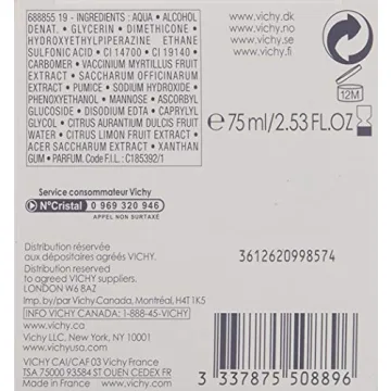 Vichy Mineral Double Glow Peel Face Mask with Exfoliating AHA Fruit Acids, Oil-Free Face Mask to Refine and Illuminate Skin, Paraben-Free