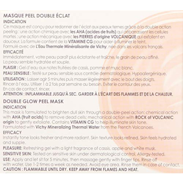 Vichy Mineral Double Glow Peel Face Mask with Exfoliating AHA Fruit Acids, Oil-Free Face Mask to Refine and Illuminate Skin, Paraben-Free