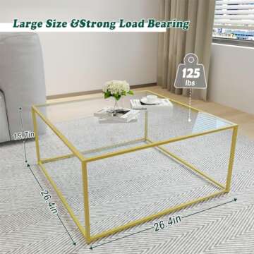 Elegant Glass Coffee Table - Modern Minimalist Design