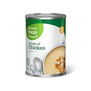Amazon Fresh Condensed Cream of Chicken Soup, 10.5 Oz - Delicious & Versatile