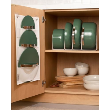 Caraway Nonstick Ceramic Cookware Set (12 Piece) Pots, Pans, 3 Lids and Kitchen Storage - Non Toxic - Oven Safe & Compatible with All Stovetops - Cream