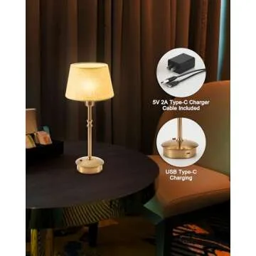 Portable UMEXUS Cordless Rechargeable Table Lamp