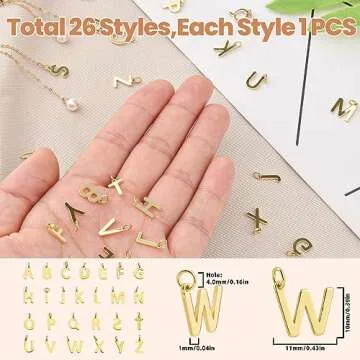 26Pcs Gold Filled A-Z Alphabet Letter Charms for Jewelry Making – DIY Craft Pendants