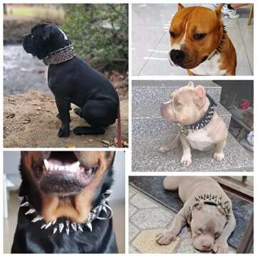 The Mighty Large Spiked Studded Dog Collar - Protect Your Dog's Neck from Bites, Durable & Stylish, for Large Dogs (Pink S)