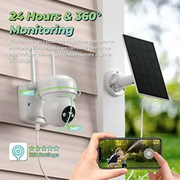 Solar Security Camera with 2K Night Vision and Solar Power