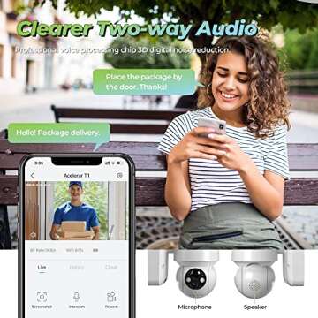 Solar Security Camera with 2K Night Vision and Solar Power