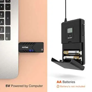 FIFINE Wireless Microphone System for PC and Mac Users
