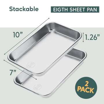 Ultra Cuisine Eight Baking Sheet Pan Set of 2- Professional Bakeware for Roasting, Cooking & More - ...