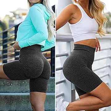 OQQ Women's Butt Lifting Workout Shorts Set for Comfort