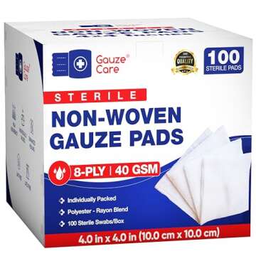 Thick Non Woven Gauze Pads 4x4 Sterile Pack of 100 | Extra Absorbent and Soft Non Stick Gauze Sponge...