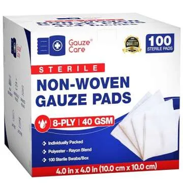 Thick Non Woven Gauze Pads 4x4 Sterile Pack of 100 | Extra Absorbent and Soft Non Stick Gauze Sponge...
