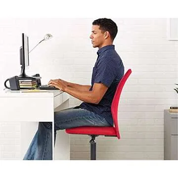 Home Office Chair Armless Mesh Ergonomic Executive Adjustable Mid Back for Women Small Modern Swivel Rolling Desk Task with Wheels Home, Office (Red)