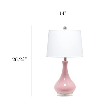Elegant Rose Pink Teardrop Table Lamp for Stylish Spaces