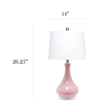 Elegant Rose Pink Teardrop Table Lamp for Stylish Spaces
