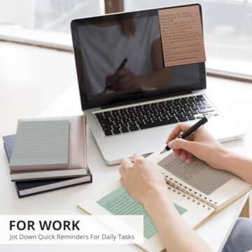 Lined Sticky Notes - Boho Color, Set of 8 Pads, 4x6