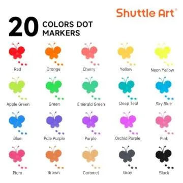 Shuttle Art Dot Markers, 20 Colors Washable Markers for Toddlers,Bingo Daubers Supplies Kids Prescho...