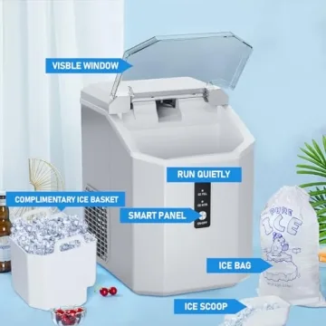 Nugget Ice Maker Countertop for Chewable Ice - 34Lbs/Day