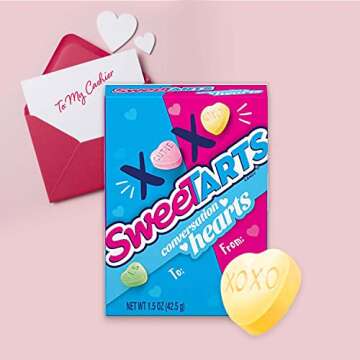 SweeTARTS Conversation Hearts Valentine’s Day Candy | Sweet and Sour Candy Individual Candy Boxes for Classroom Exchange, 1.5oz (Pack of 27)