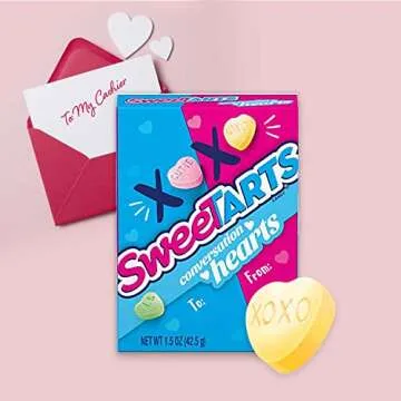 SweeTARTS Conversation Hearts Valentine’s Day Candy | Sweet and Sour Candy Individual Candy Boxes for Classroom Exchange, 1.5oz (Pack of 27)