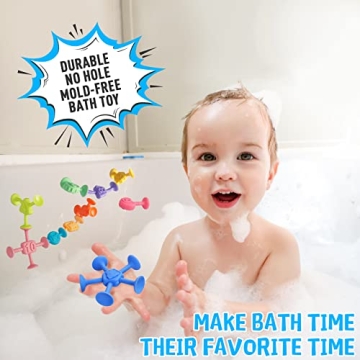 Suction Bath Toys for Toddlers - 10pc Fun Learning Set