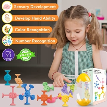 Suction Bath Toys for Toddlers - 10pc Fun Learning Set