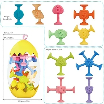 Suction Bath Toys for Toddlers - 10pc Fun Learning Set