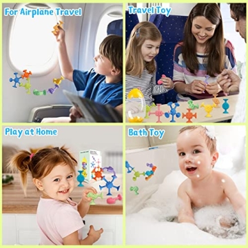 Suction Bath Toys for Toddlers - 10pc Fun Learning Set