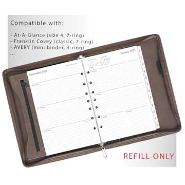 newestor 2025 Weekly & Monthly Planner Refill, 5-1/2" x 8-1/2", Runs from January 2025 to December 2...