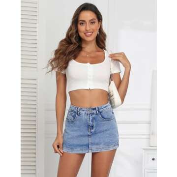 Trendy Stretch Denim Skort for Women