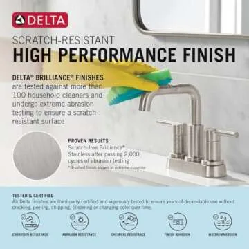 Delta Faucet Vero Widespread Bathroom Faucet 3 Hole, Gold Bathroom Faucet, Bathroom Sink Faucet, 2 Handle Bathroom Faucet, Bath Faucet, Metal Drain Assembly, Champagne Bronze 3553LF-CZ