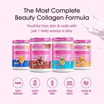Obvi Collagen Peptides Protein Powder | Supports Gut Health, Healthy Hair, Skin, Nails with Biotin & Vitamins | Hydrolyzed Grass-Fed Bovine | No Sugar, Gluten-Free | 30 Servings, Golden Milk