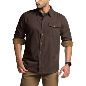 CQR Men's 100% All Cotton Flannel Shirt - Soft and Warm Casual Outdoor Apparel