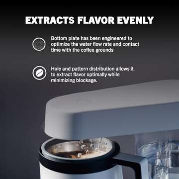 Able Brewing - Able Basket Reusable Coffee Filters, Single-Layer Coffee Filters 8-12 Cup Coffee Makers, 304 Stainless Steel Coffee Filter with 40,000 Precision-Etched Holes, BPA-Free