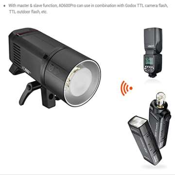 Godox AD600 Pro AD600Pro 600Ws Outdoor Flash Strobe Light,2.4G TTL 1/8000s HSS Studio Flash Monolight,Godox Flash for Canon Nikon Sony Fuji Olympus Panasonic