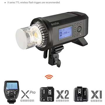 Godox AD600 Pro AD600Pro 600Ws Outdoor Flash Strobe Light,2.4G TTL 1/8000s HSS Studio Flash Monolight,Godox Flash for Canon Nikon Sony Fuji Olympus Panasonic